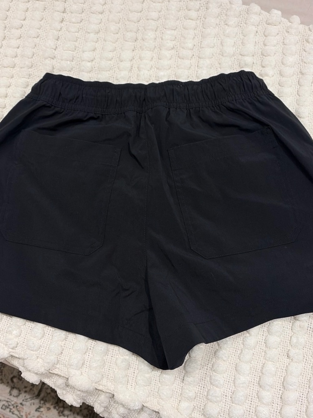 Athleta Black Elastic-Waist Athletic Shorts with Back Pockets